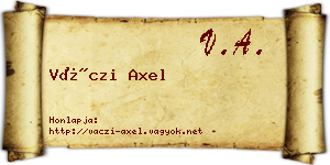 Váczi Axel névjegykártya